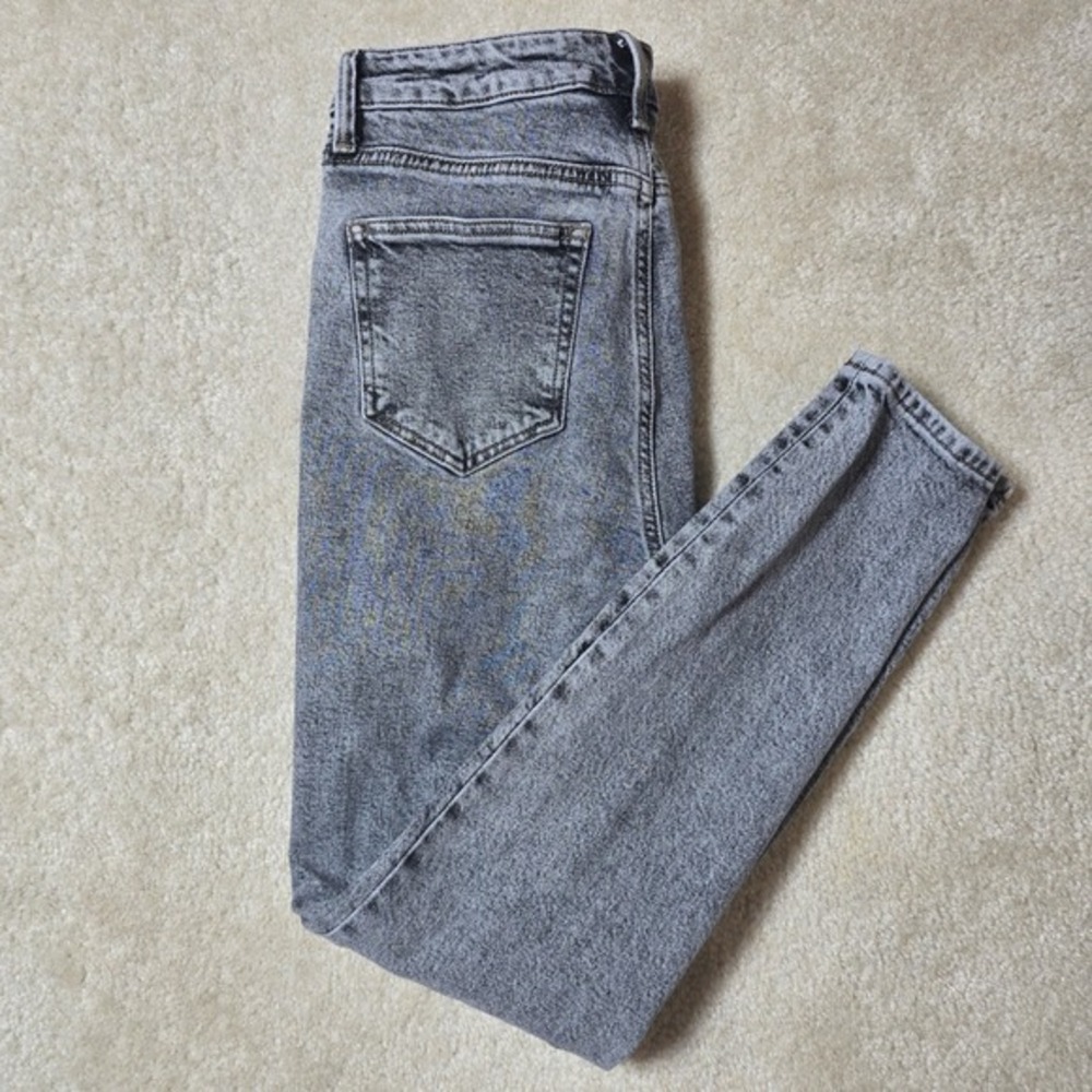 Mavi Scarlett Super High Rise Super‎ Skinny Jeans Acid Wash Black 28/29